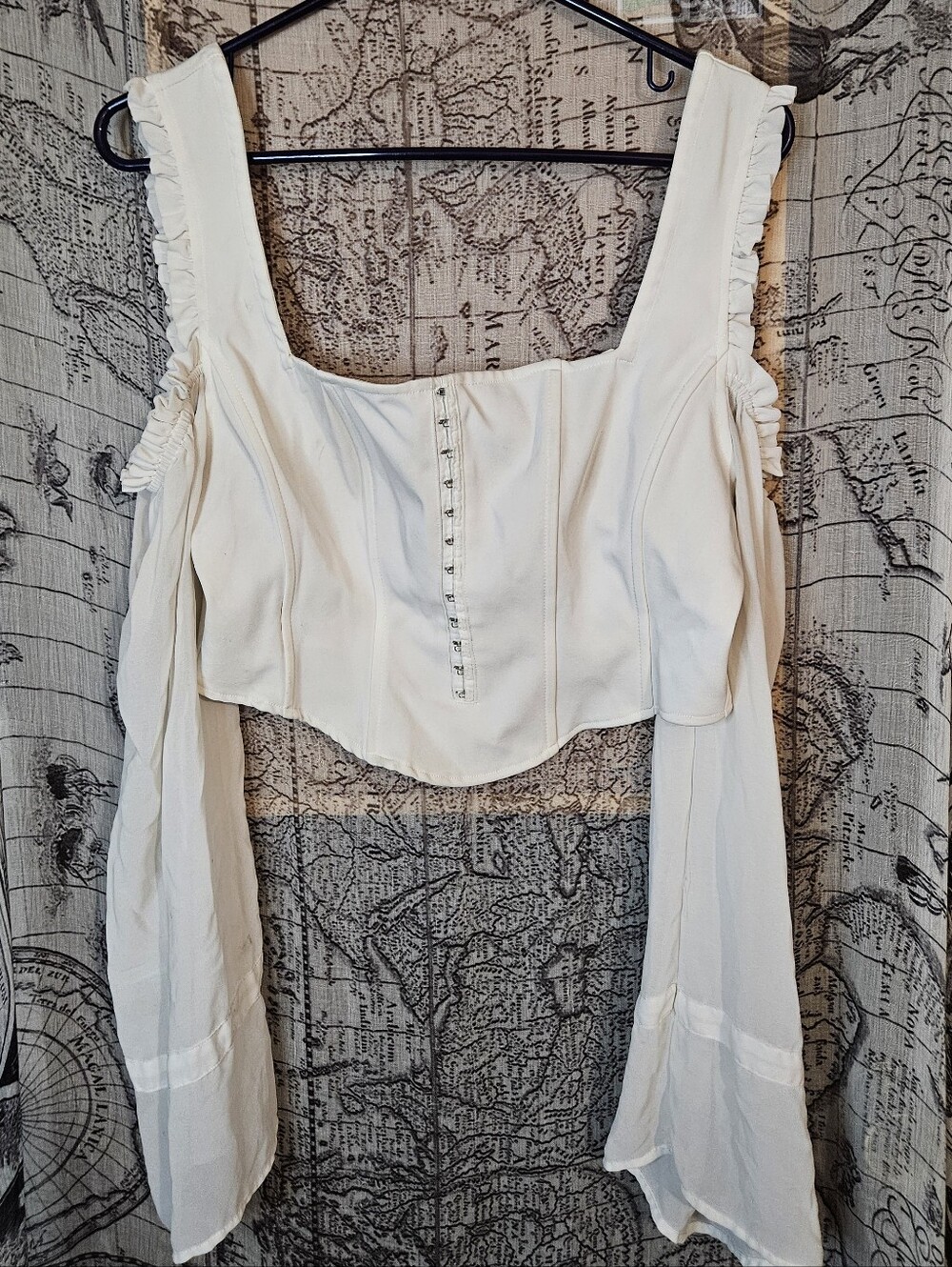 Large Corset Style Top Flowy Arm, Crop